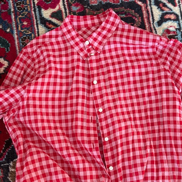 J. Crew Gingham Button Down Shirts - Navy, Pink, Red - Picture 2 of 9